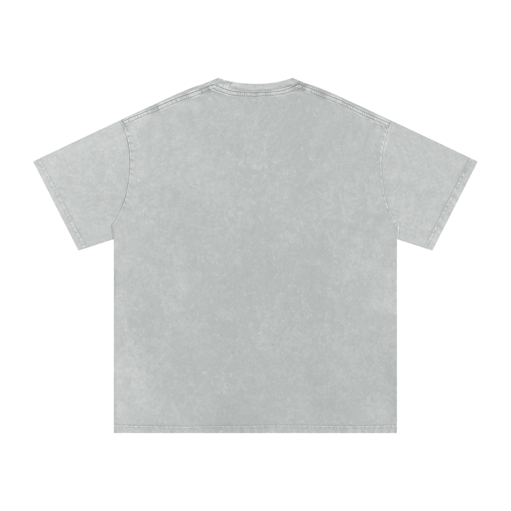 Grey Snow Washed Oversized Cotton T-Shirt