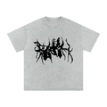 Grey Snow Washed Oversized Cotton T-Shirt