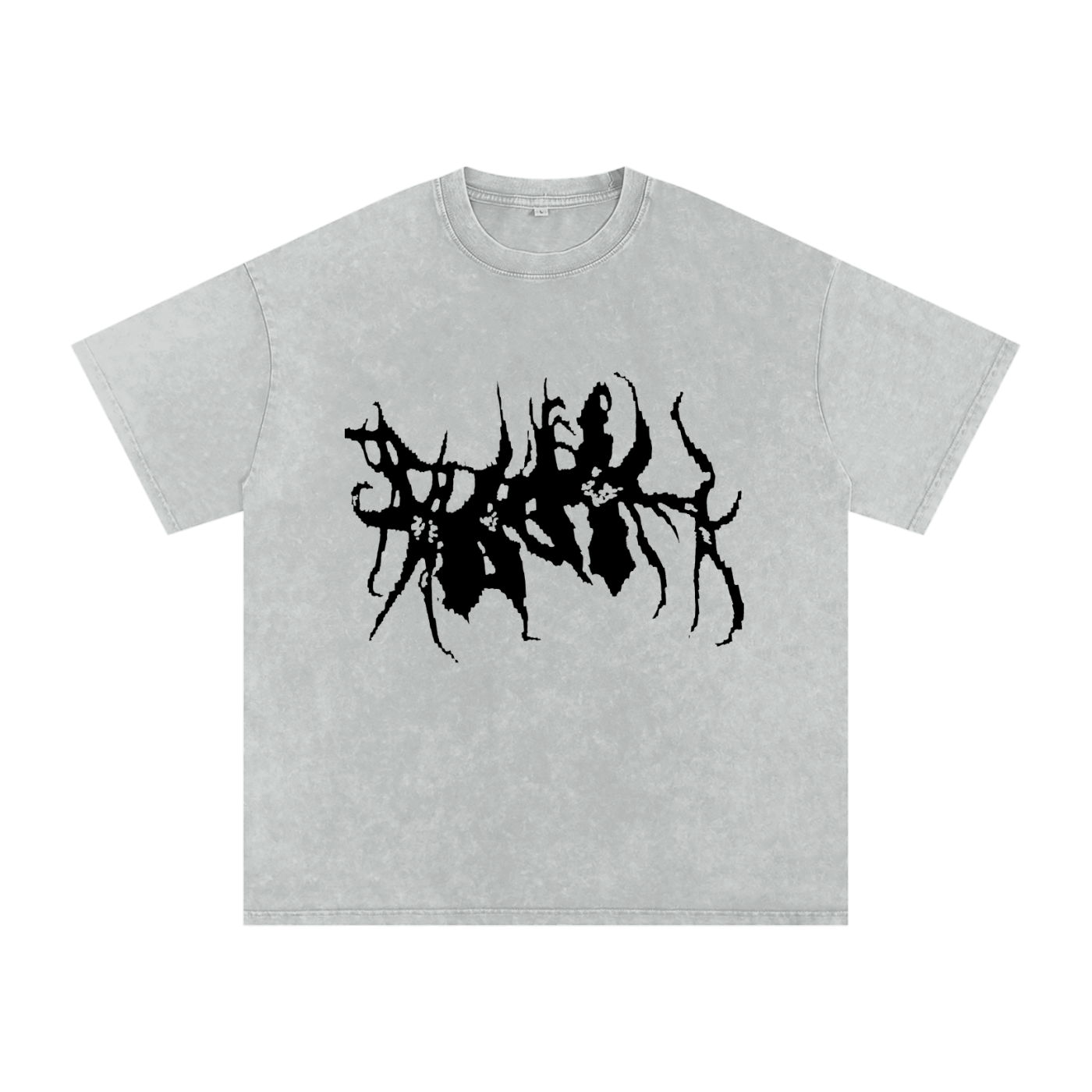Grey Snow Washed Oversized Cotton T-Shirt