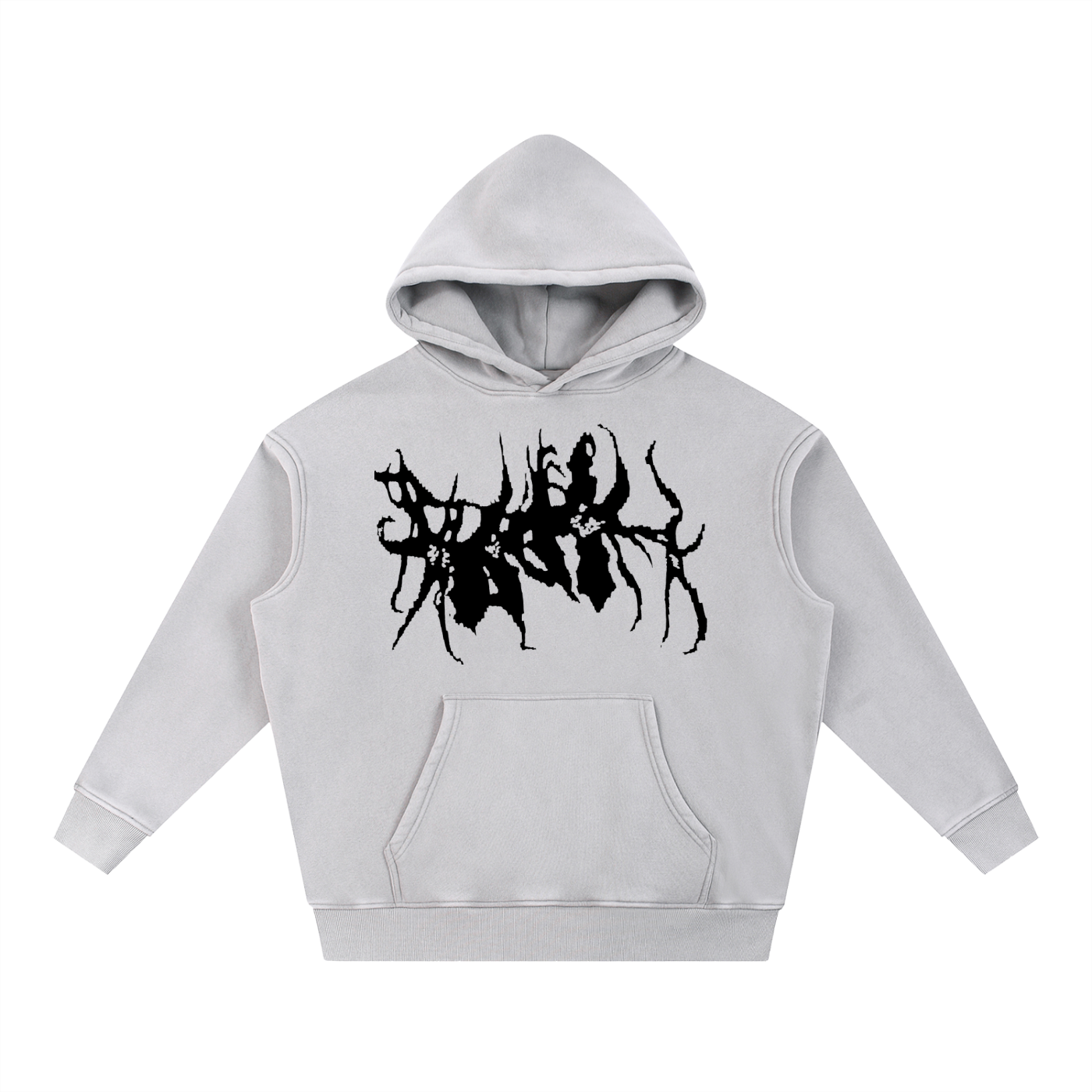 Grey Snow Washed Oversize Hoodie
