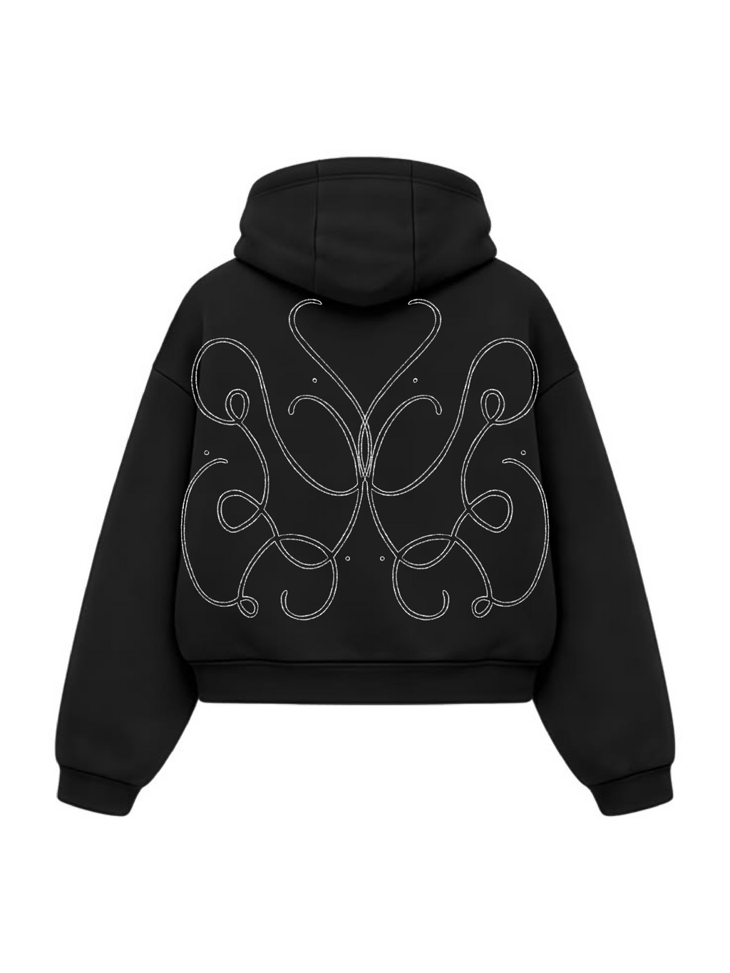 Clavicle Swirl Full-Zip Sweater