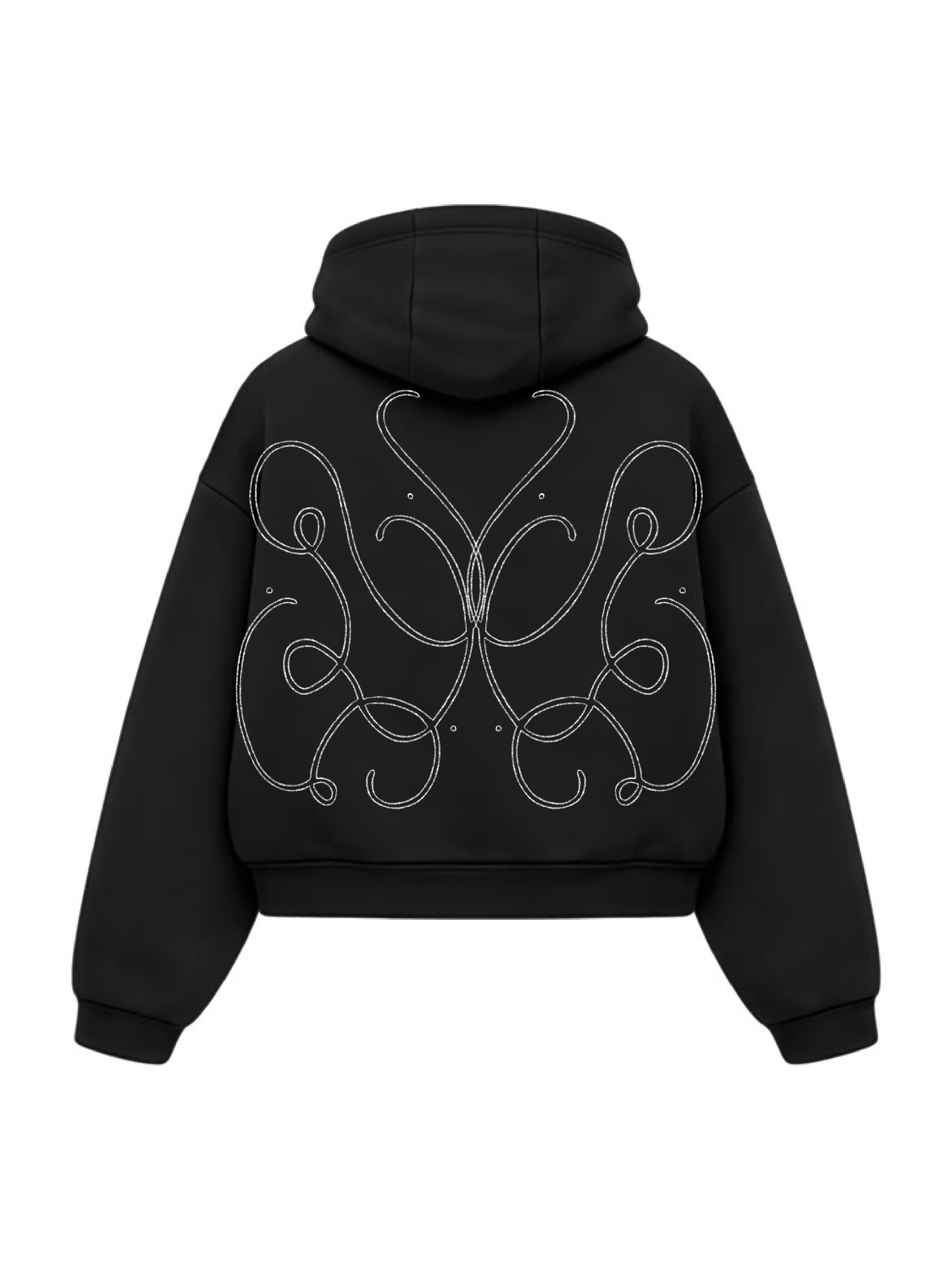 Clavicle Swirl Full-Zip Sweater