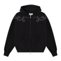 Clavicle Swirl Full-Zip Sweater