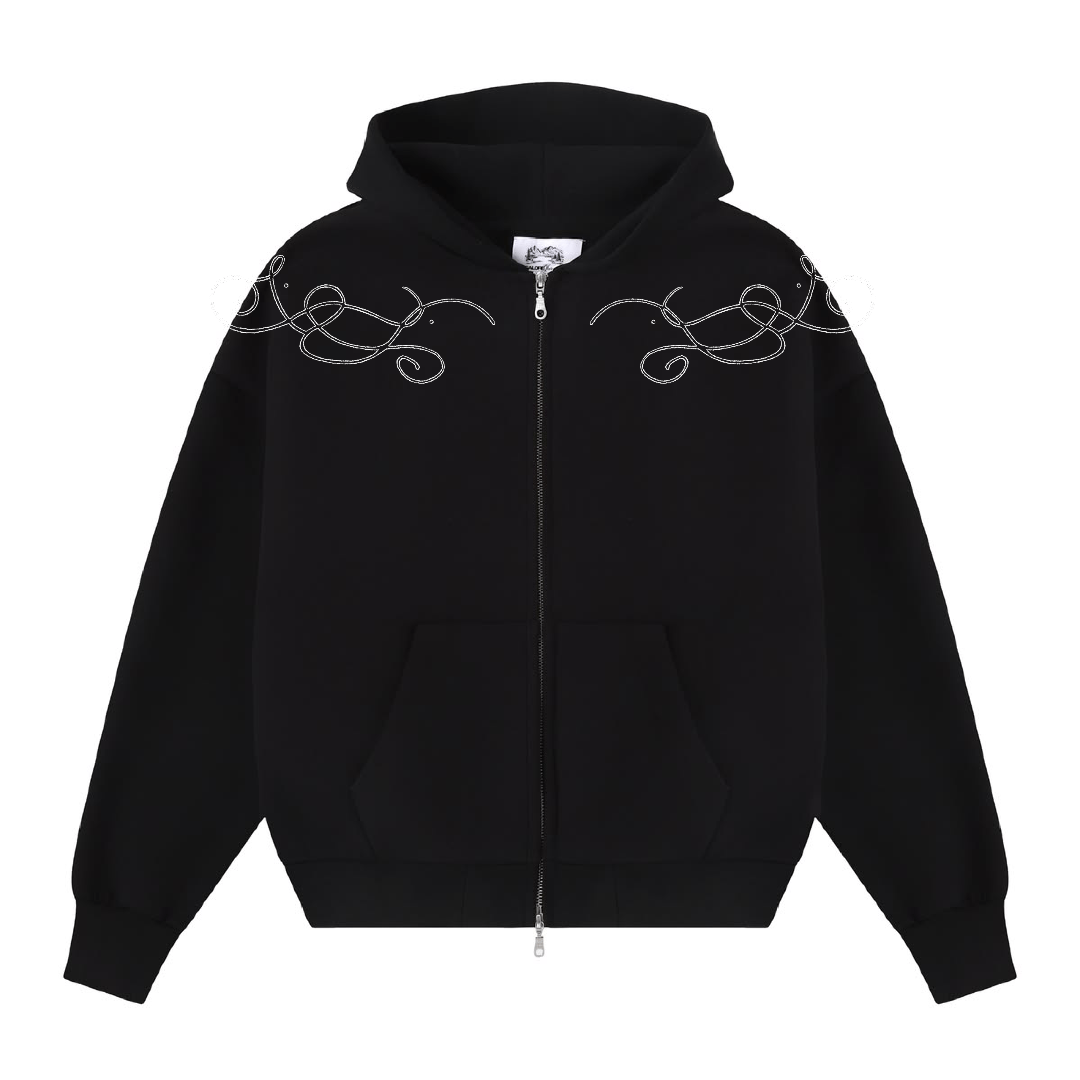 Clavicle Swirl Full-Zip Sweater