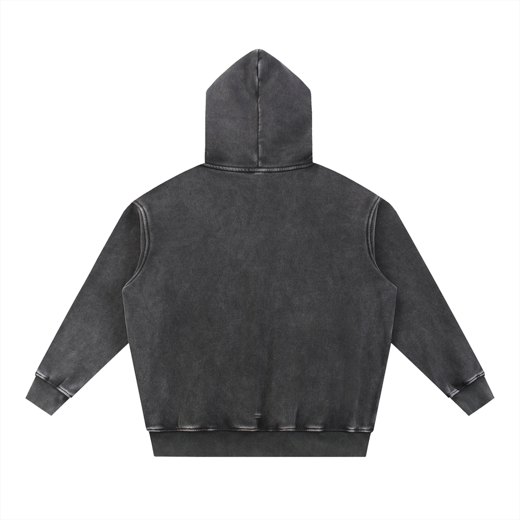 Black Snow Washed Oversize Hoodie
